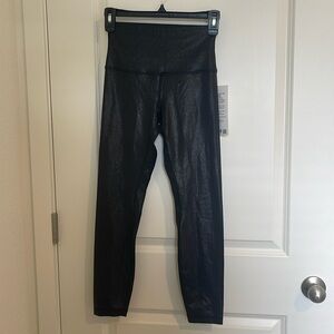 Lululemon Align High Rise 25” Shine Radiate Foil Black Size 4 NWT